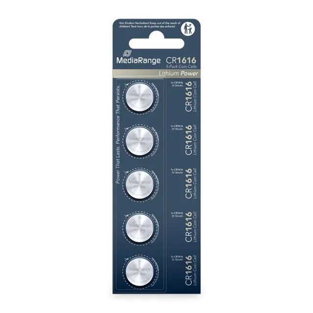 mediarange-lithium-knopfzelle-cr1616-3v-5er-pack image 1
