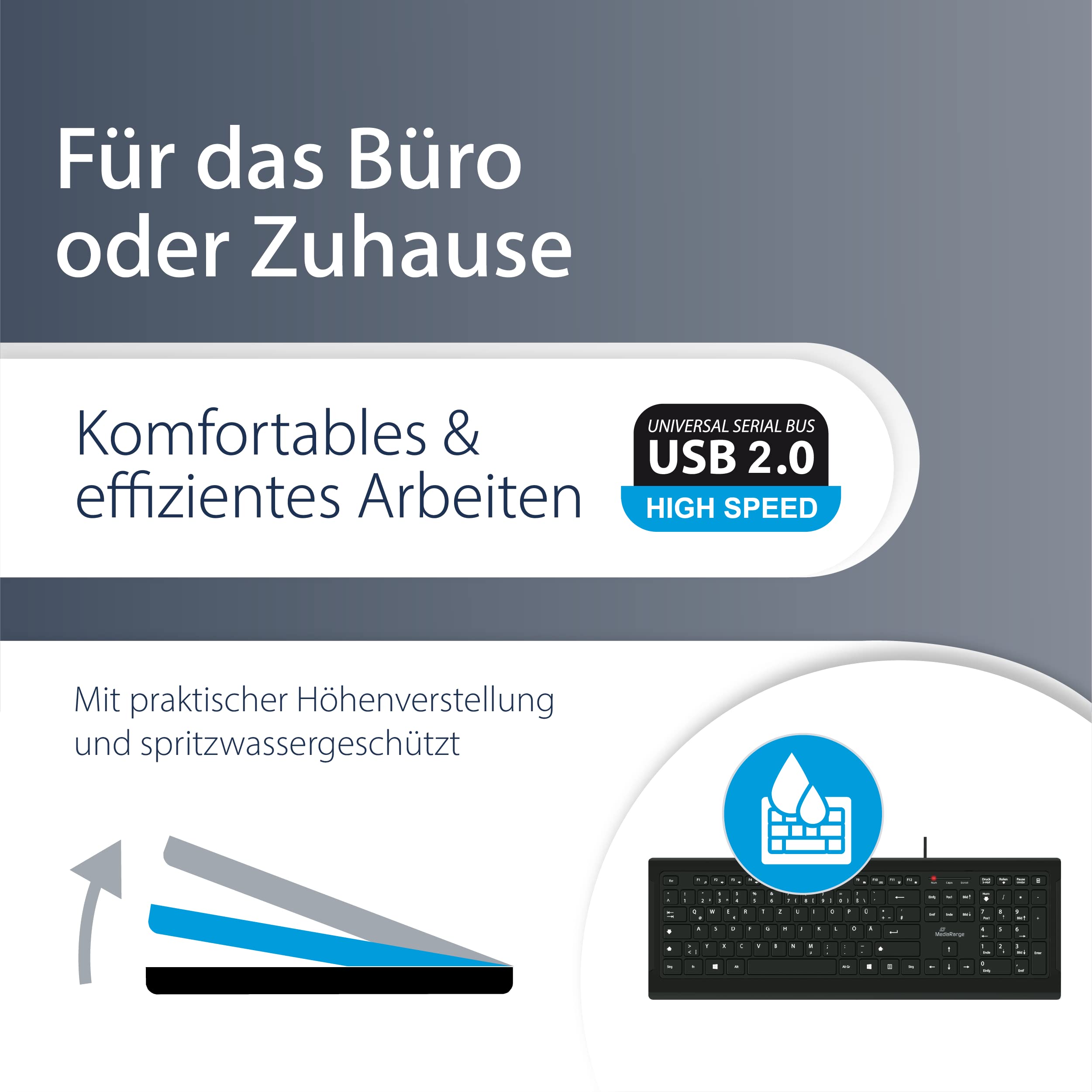 mediarange-kabelgebundene-usb-tastatur-qwertz-de-at-vollformat-schwarz-professio image 3