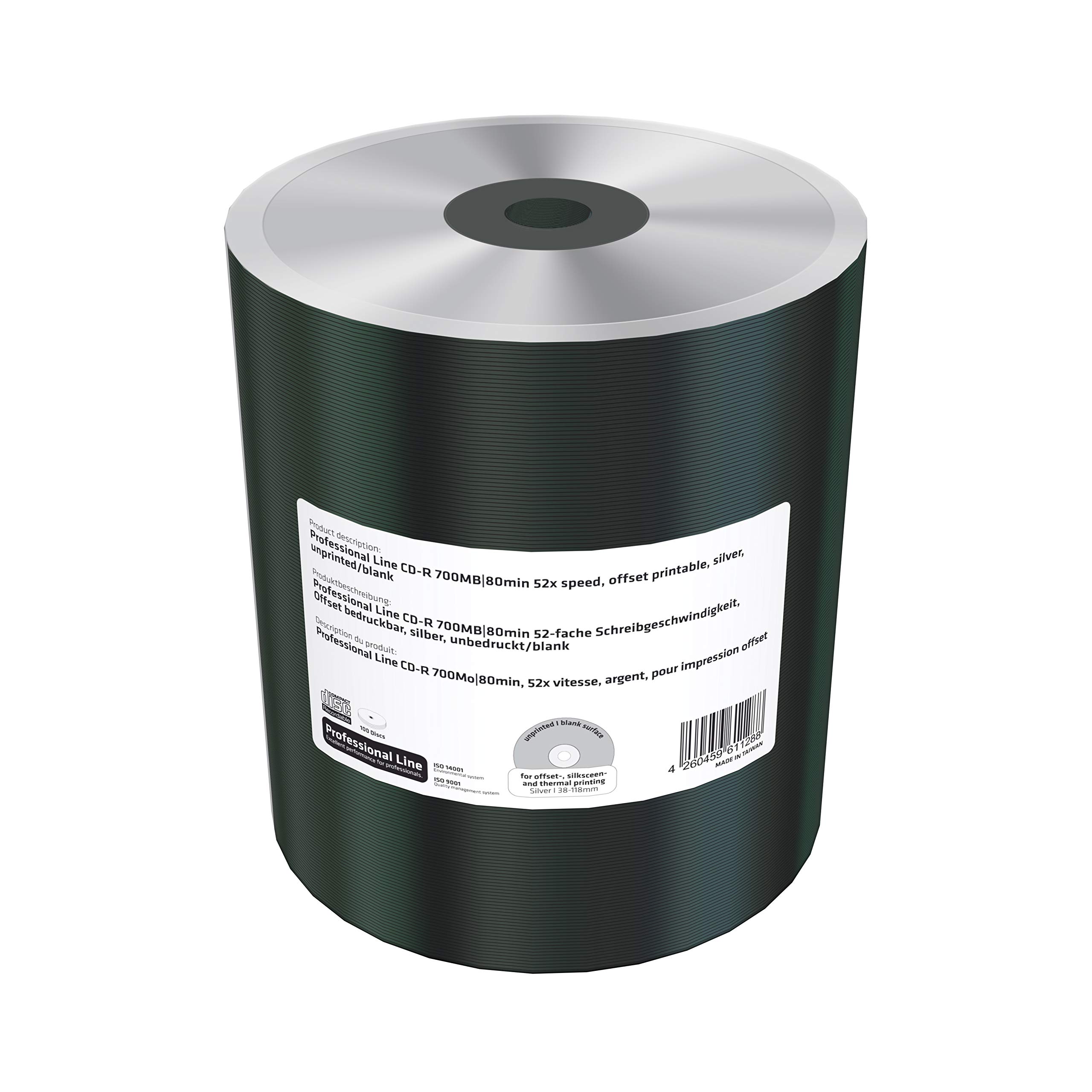 mediarange-professional-line-cd-r-700mb-80min-52x-offset-bedruckbar-silber-unbed image 1