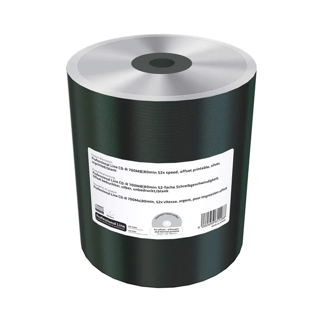 mediarange-professional-line-cd-r-700mb-80min-52x-offset-bedruckbar-silber-unbed image 1