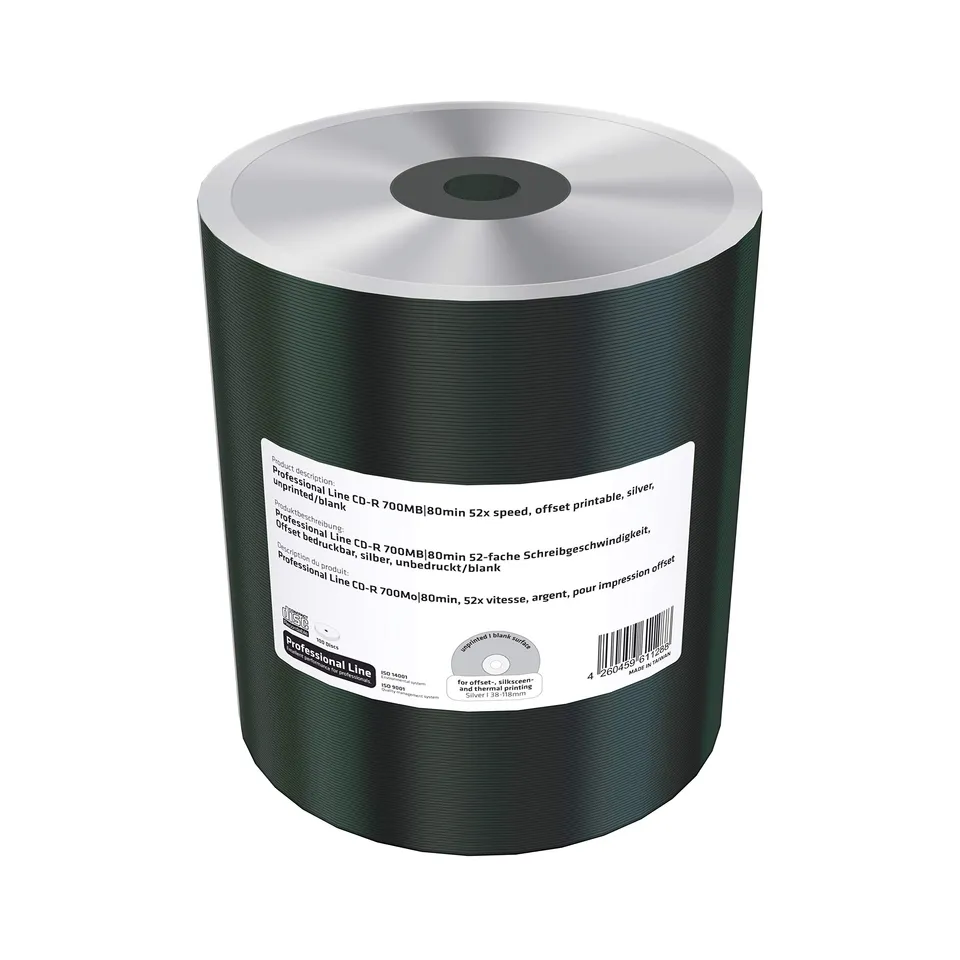mediarange-professional-line-cd-r-700mb-80min-52x-offset-bedruckbar-silber-unbed image 1