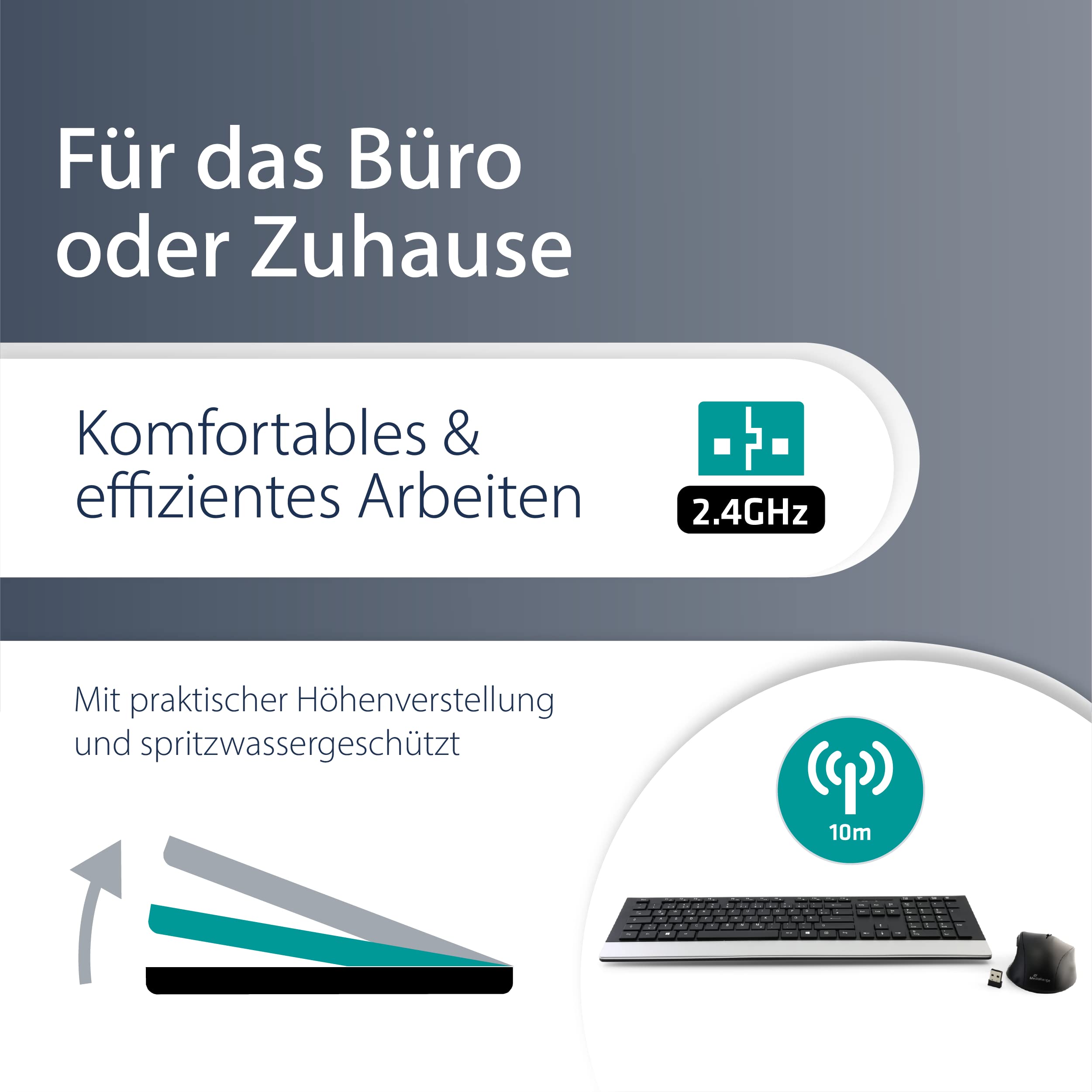 mediarange-funk-tastatur-und-maus-set-highline-serie-qwertz-schwarz-silber image 3