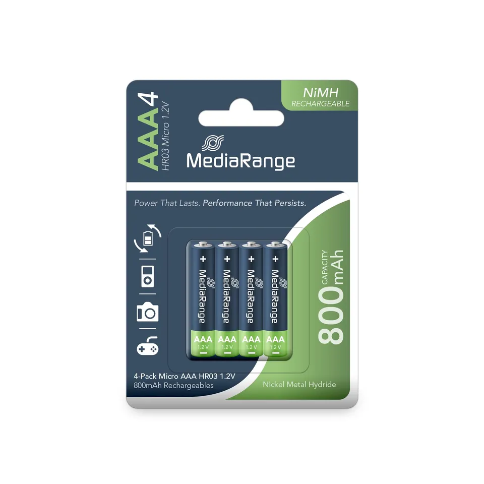 mediarange-nimh-akkus-micro-aaa-hr03-1-2v-4er-pack image 1