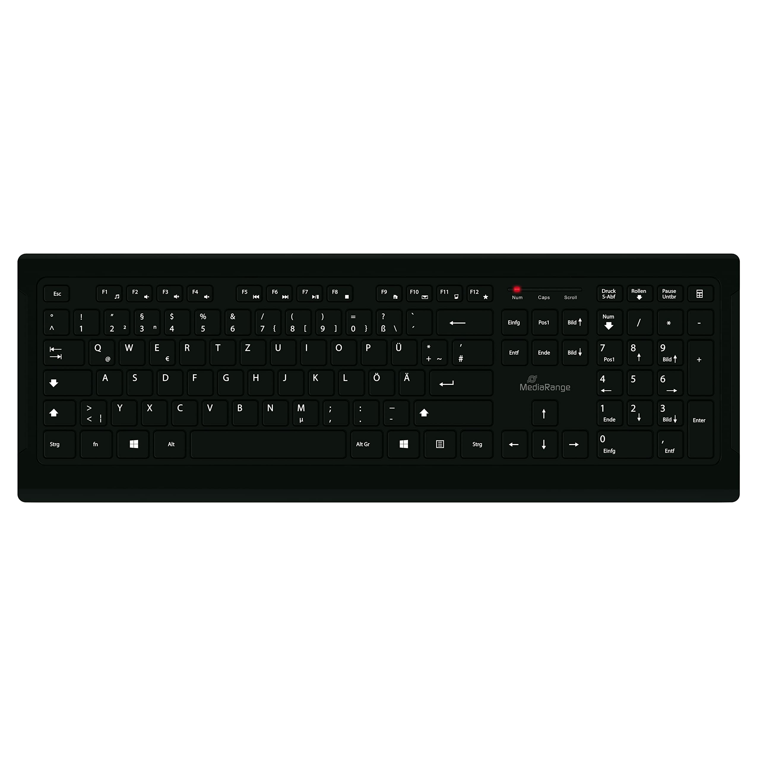 mediarange-kabelgebundene-usb-tastatur-qwertz-de-at-vollformat-schwarz-professio image 1