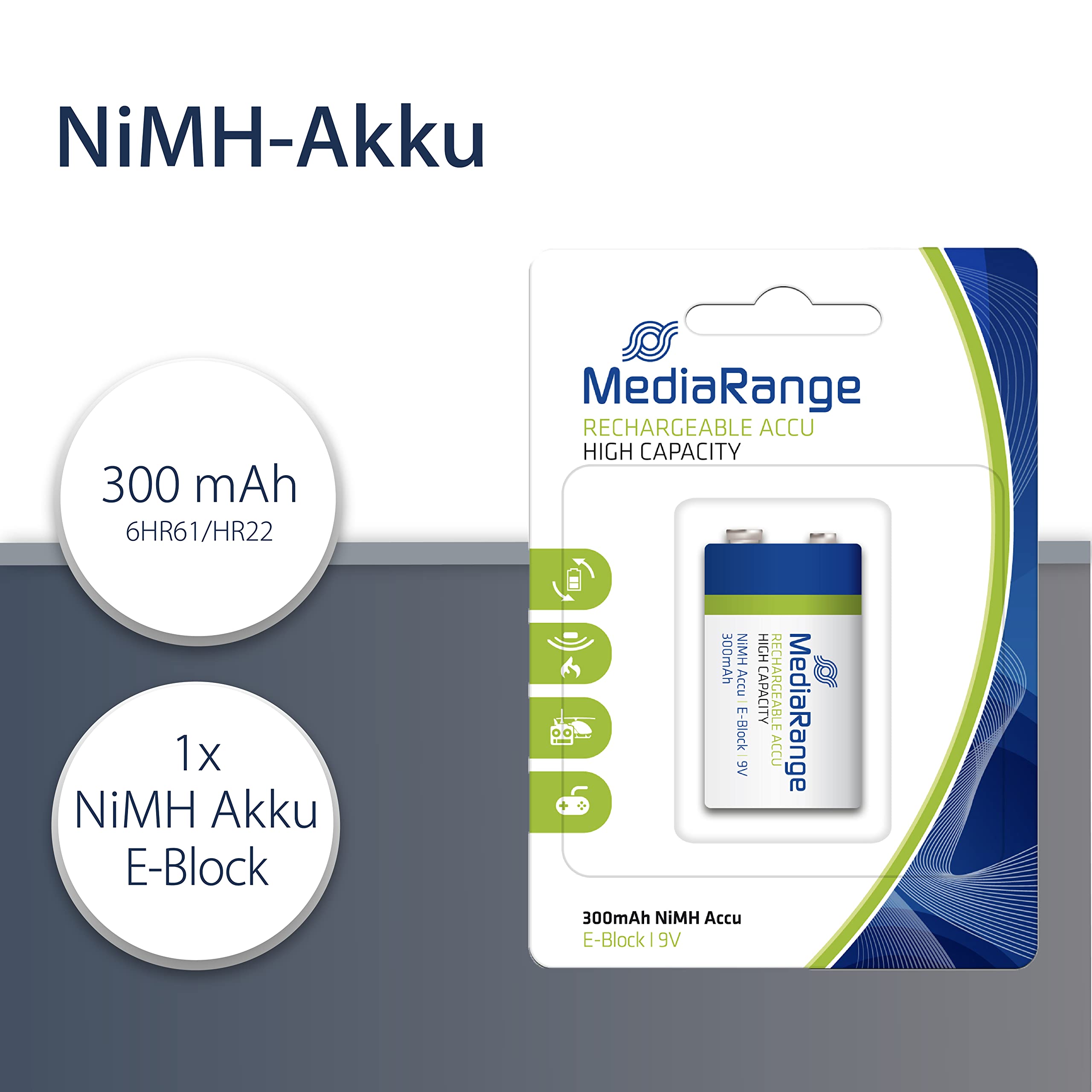 mediarange-nimh-akku-e-block-6hr61-hr22-9v-300mah image 2
