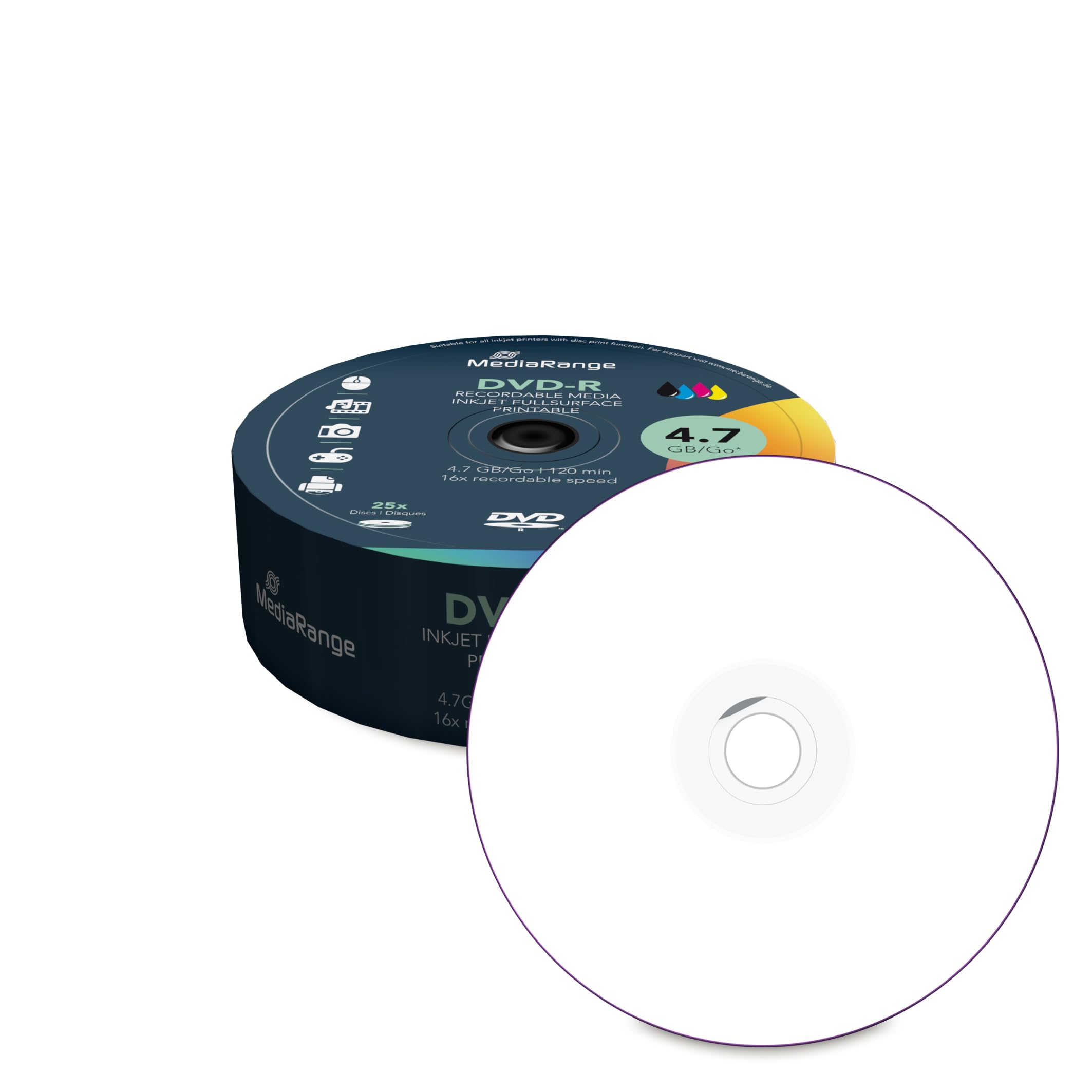 mediarange-dvd-r-4-7-gb-120-min-25er-pack-16x-inkjet-bedruckbar image 2