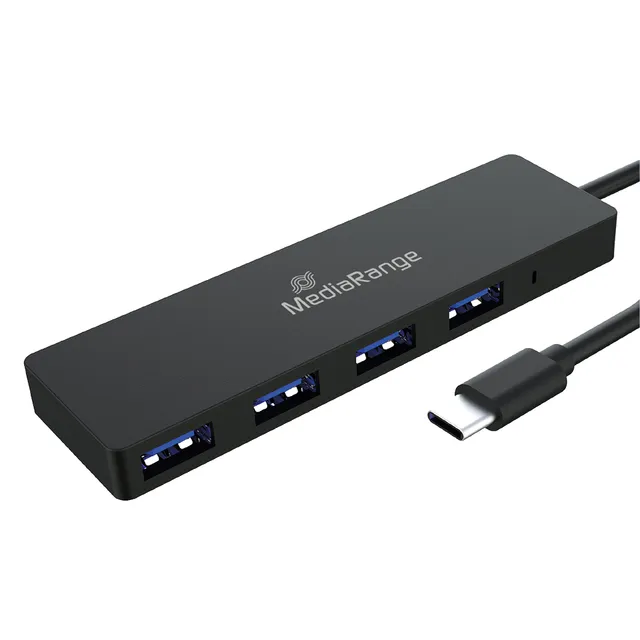 mediarange-usb-c-hub-4-ports-usb-3-0-schwarz image 1