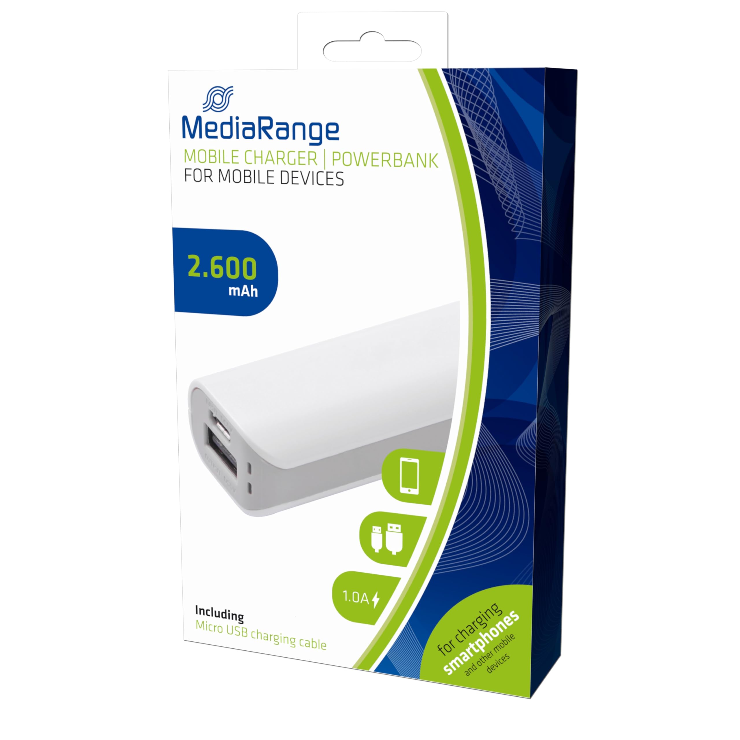 mediarange-powerbank-2600mah-1x-usb-a-wei-grau image 2