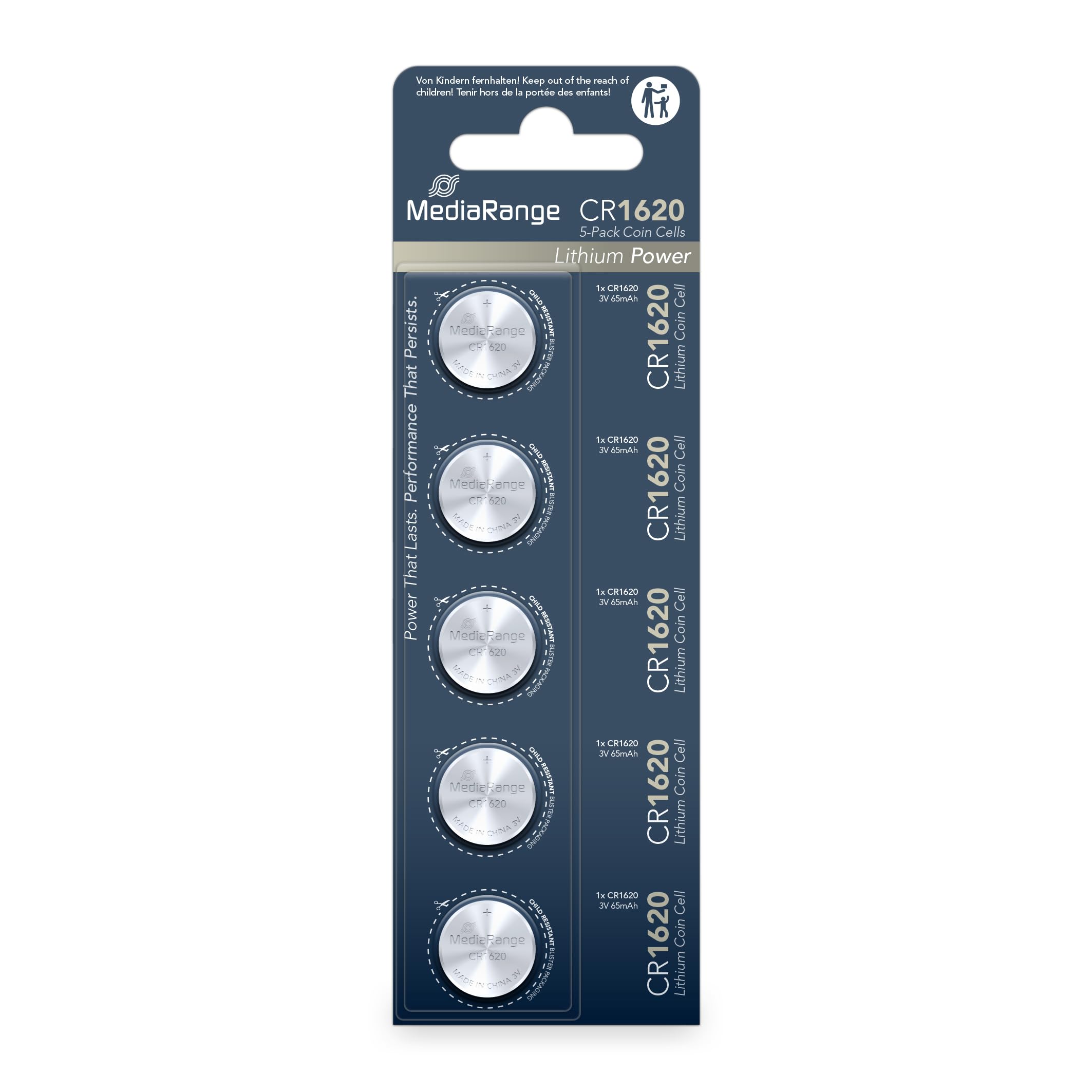 mediarange-lithium-knopfzellen-cr1620-3v-5er-pack image 1