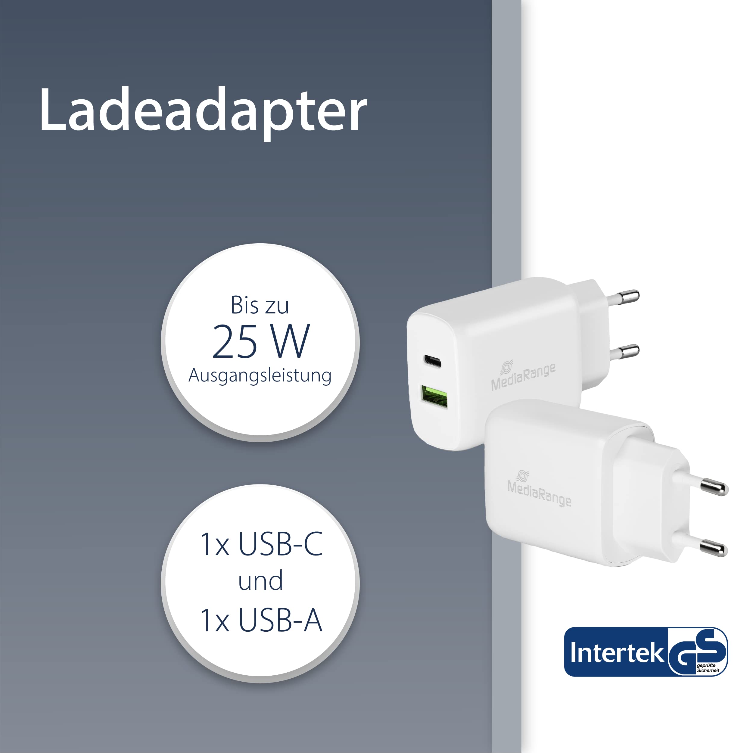 mediarange-25w-steckdosen-ladeger-t-mit-usb-a-und-usb-c-wei image 2