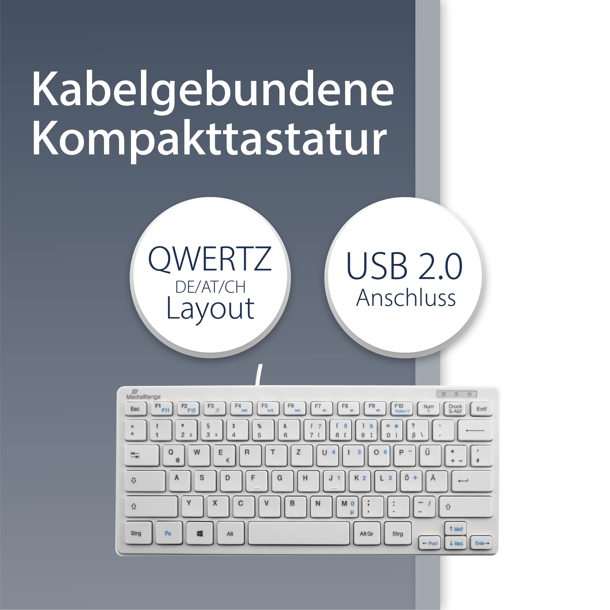mediarange-funk-tastatur-qwertz-de-at-kompakt-wei image 2