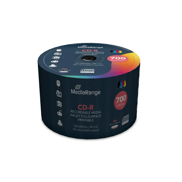 mediarange-cd-r-700mb-80-min-50er-pack-52x-inkjet-bedruckbar image 1