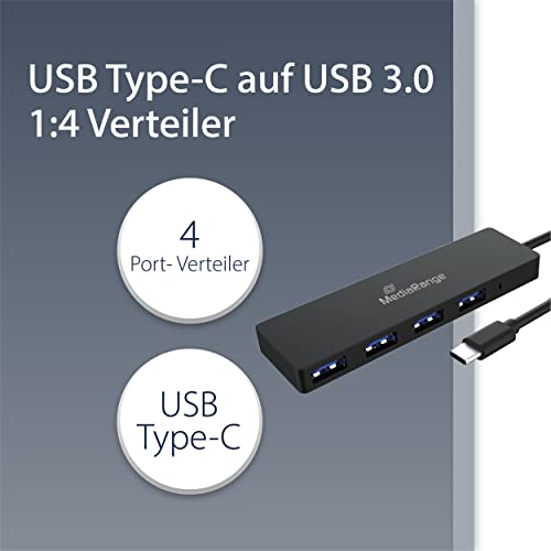 mediarange-usb-c-hub-4-ports-usb-3-0-schwarz image 7