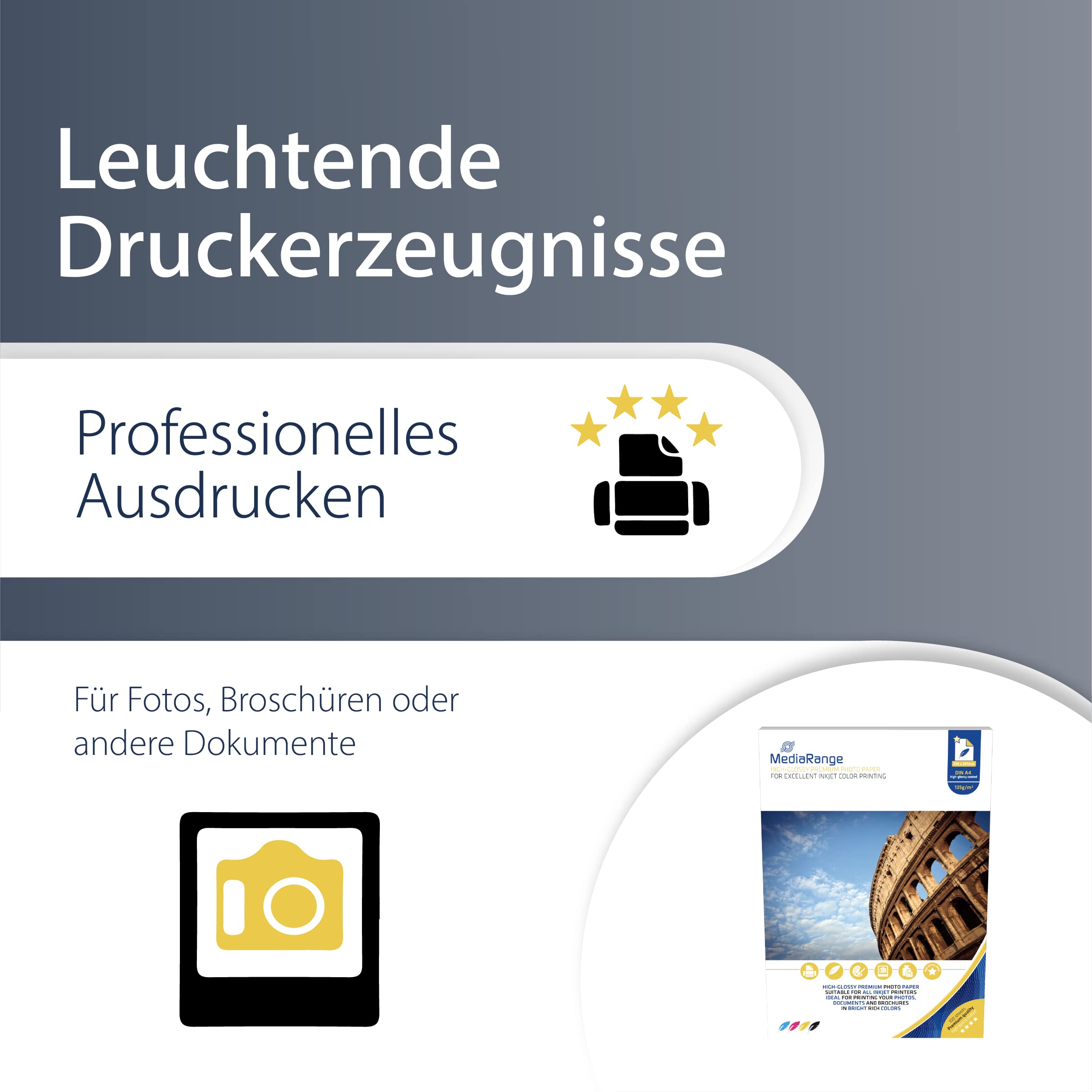 mediarange-hochglanz-fotopapier-135-g-m-100-blatt-f-r-inkjet-a4 image 3