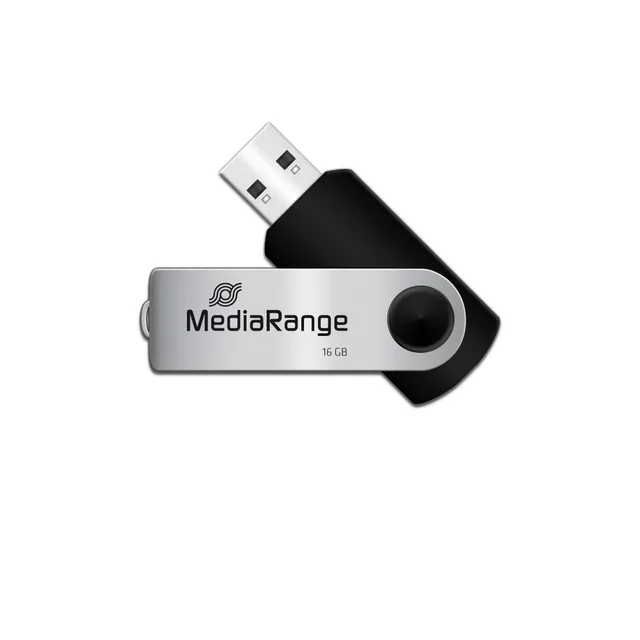 mediarange-usb-stick-usb-2-0-16gb-schwarz-drehkappengeh-use-bis-17-mb-s-lesen image 1