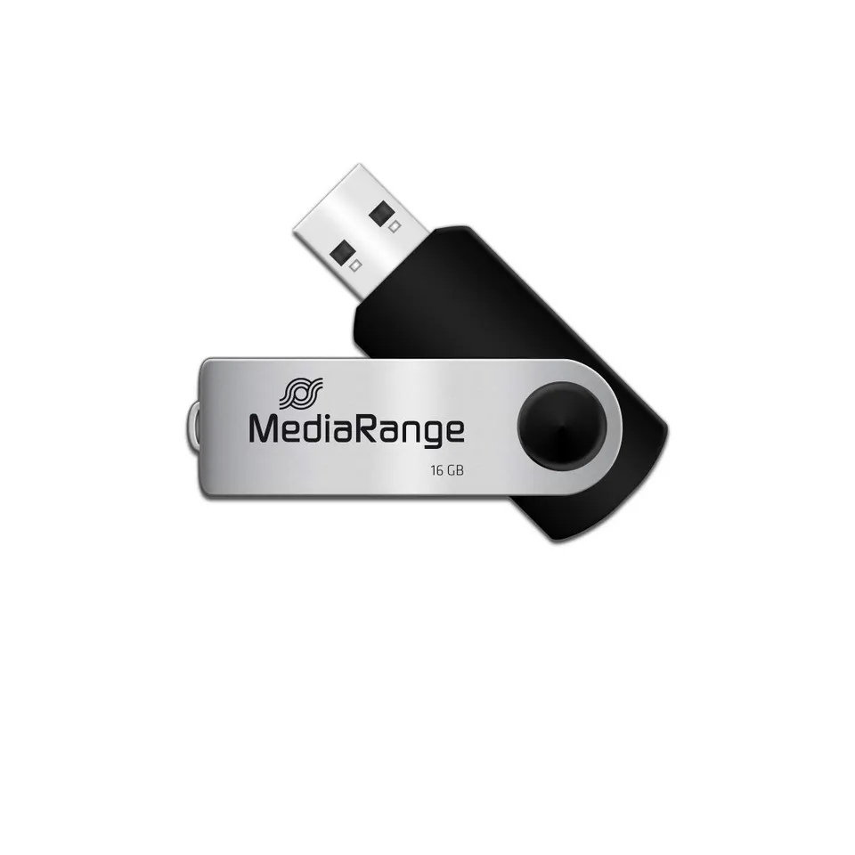 mediarange-usb-stick-usb-2-0-16gb-schwarz-drehkappengeh-use-bis-17-mb-s-lesen image 1
