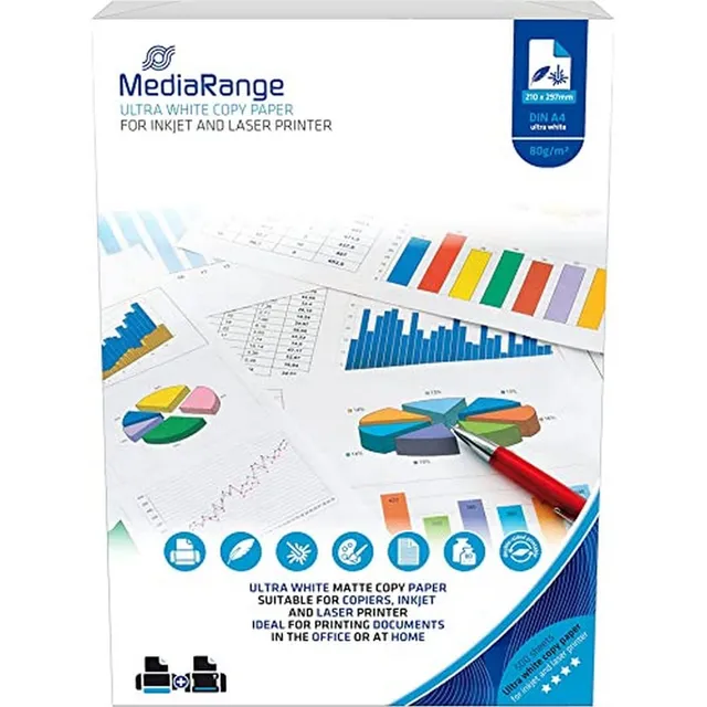 mediarange-kopierpapier-a4-80-g-m-500-blatt-f-r-tintenstrahl-und-laserdrucker image 1