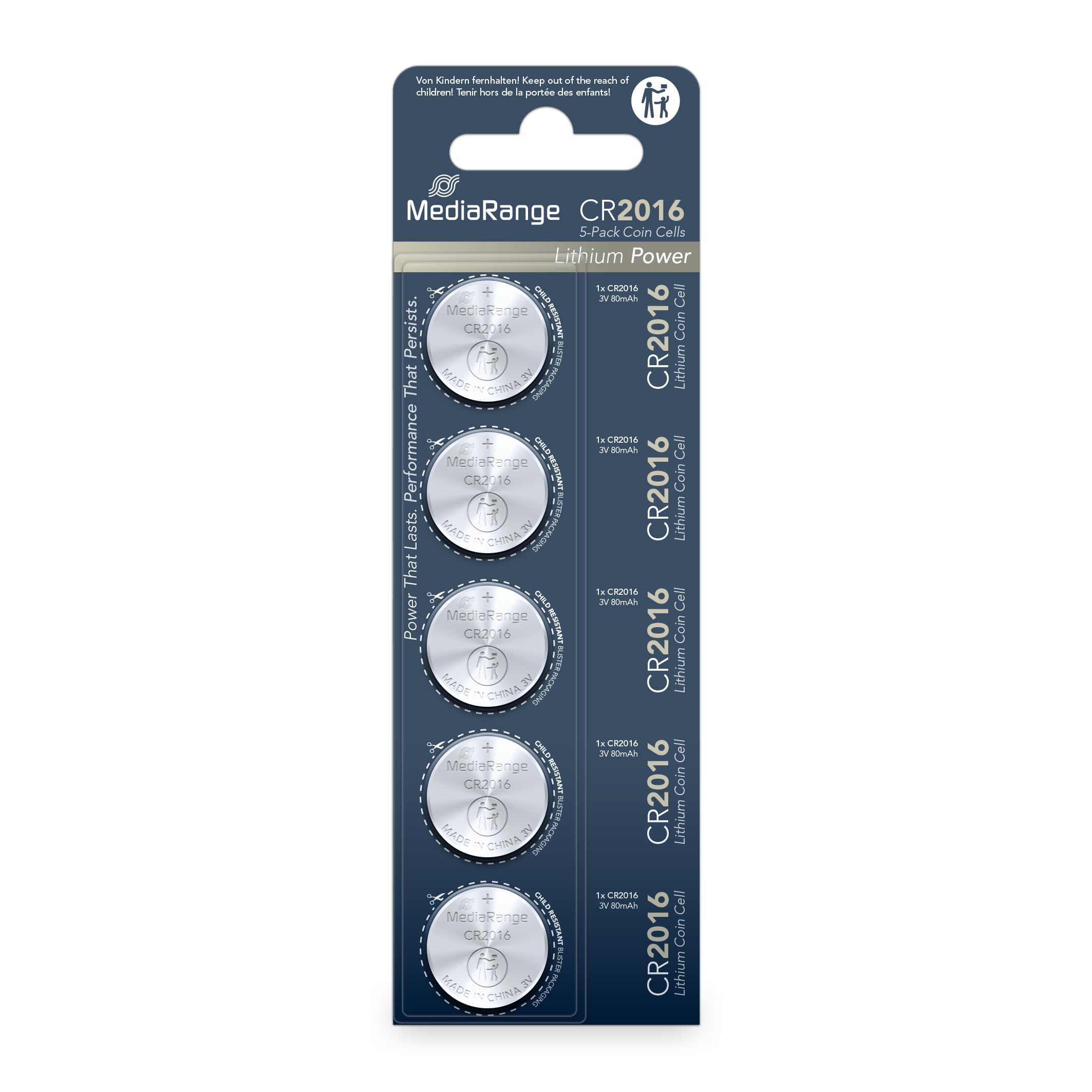 mediarange-lithium-knopfzellen-cr2016-3v-5er-pack-75mah-20x1-6mm image 1
