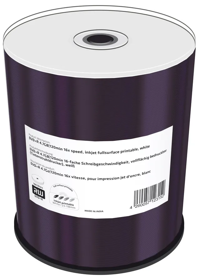 mediarange-mr414-dvd-r-4-7-gb-16x-speed-bedruckbar-100-st-ck-cakebox image 1