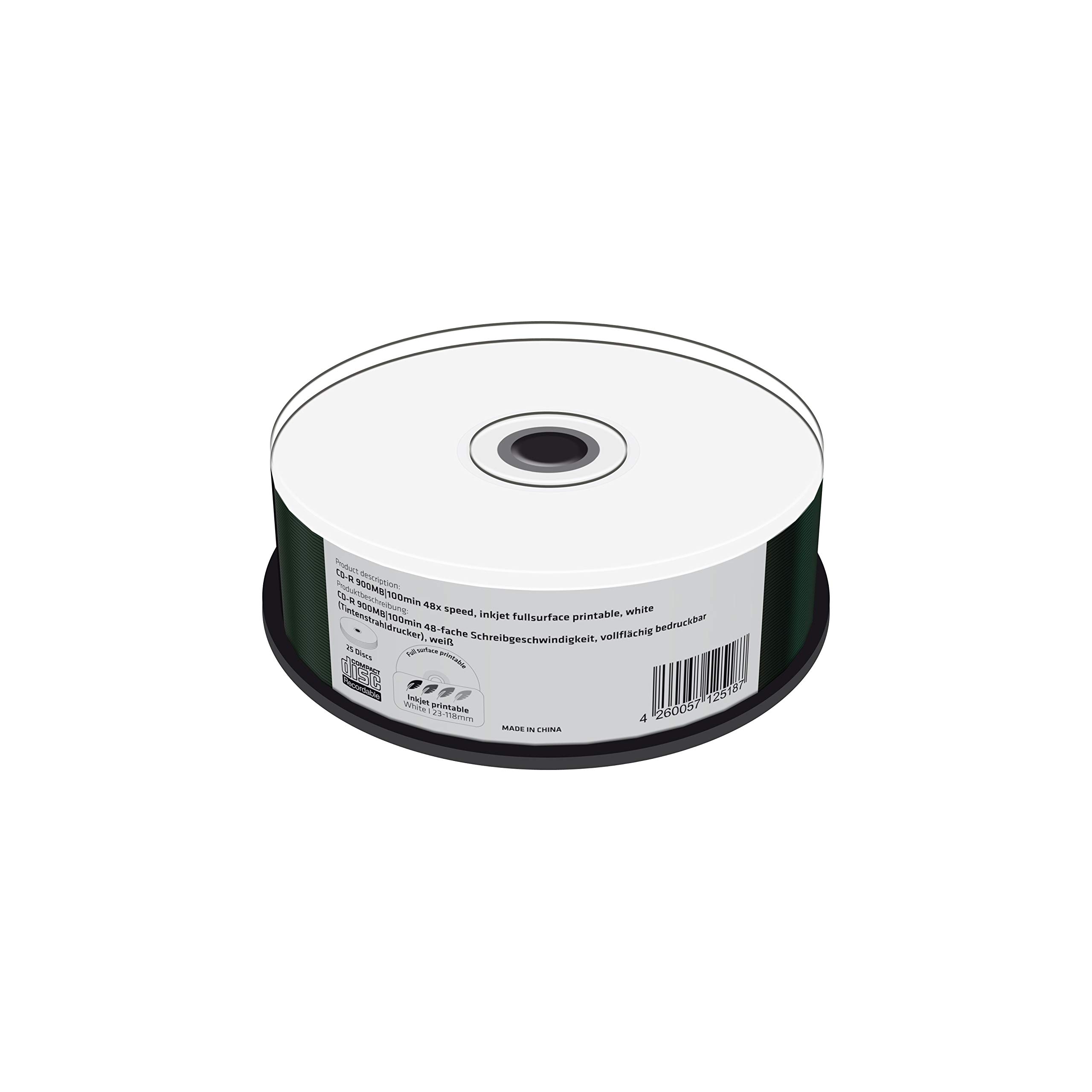 mediarange-cd-r-900mb-100-min-25er-pack-48x-inkjet-bedruckbar image 1