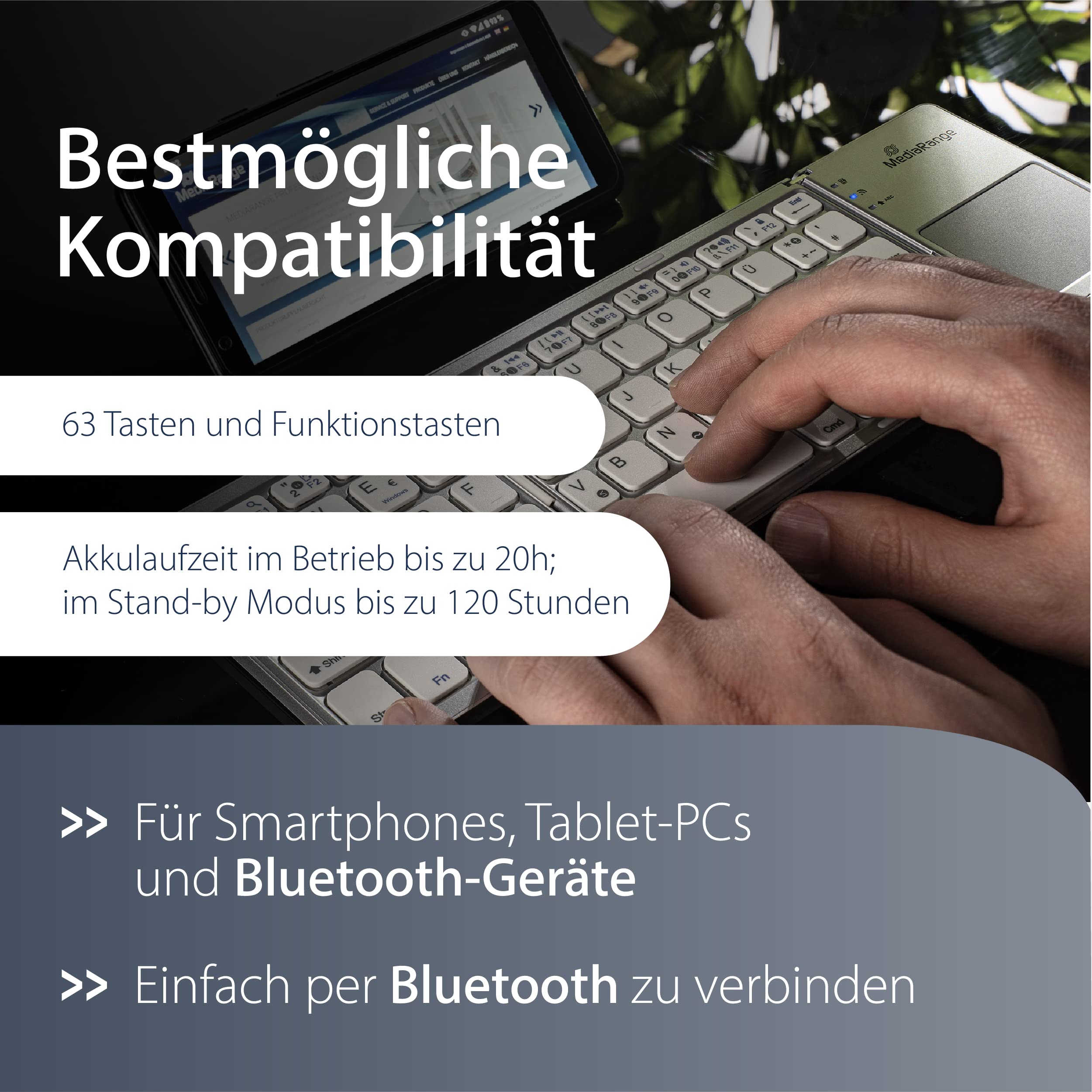 mediarange-funk-tastatur-qwertz-de-at-63-tasten-mit-touchpad-silber image 4