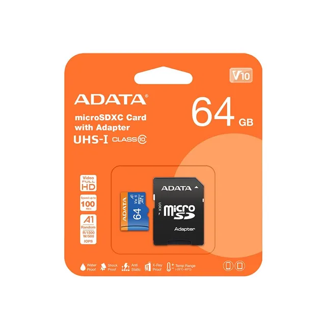 adata-sdxc-64gb-microsd-karte-uhs-i-class-10-a1-v10-bis-zu-100-mb-s image 1
