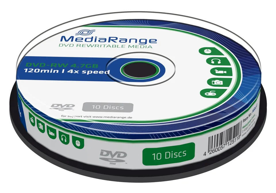 mediarange-dvd-rw-4-7-gb-120-min-10er-pack-4x-wiederbeschreibbar-professional-li image 1