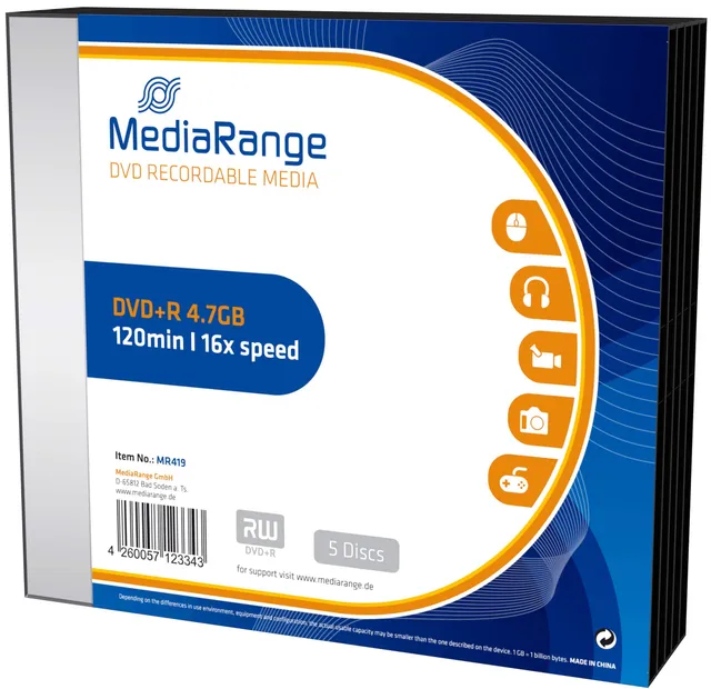 mediarange-dvd-r-4-7gb-120-min-5er-pack-16x-professional-line image 1