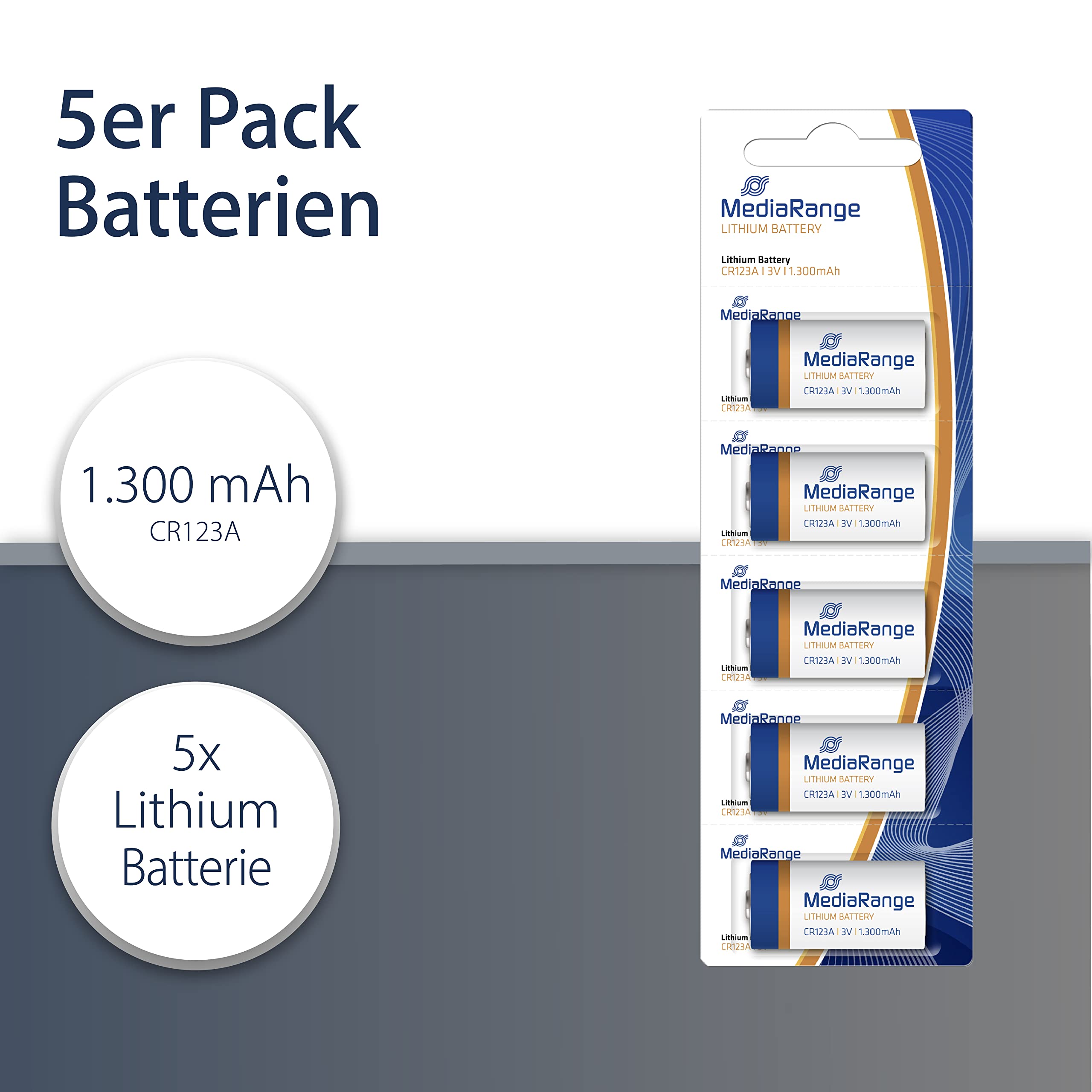 mediarange-lithium-batterien-cr123a-3v-5er-pack image 2