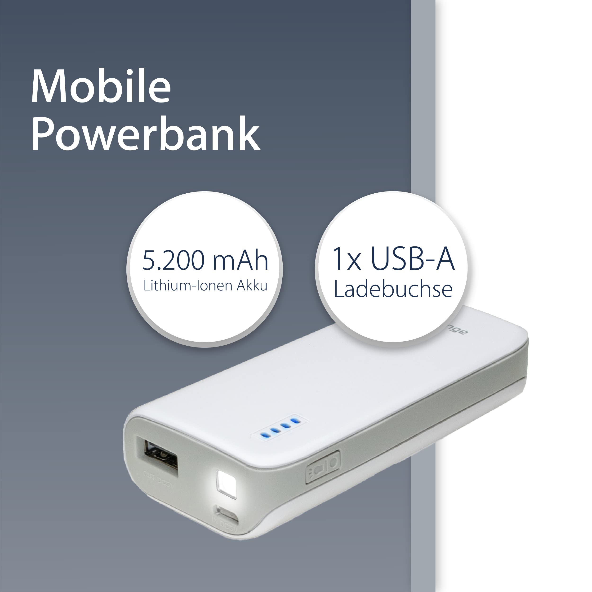 mediarange-mobiles-ladeger-t-i-powerbank-5-200mah-mit-led-taschenlampe-1x-usb-a- image 2