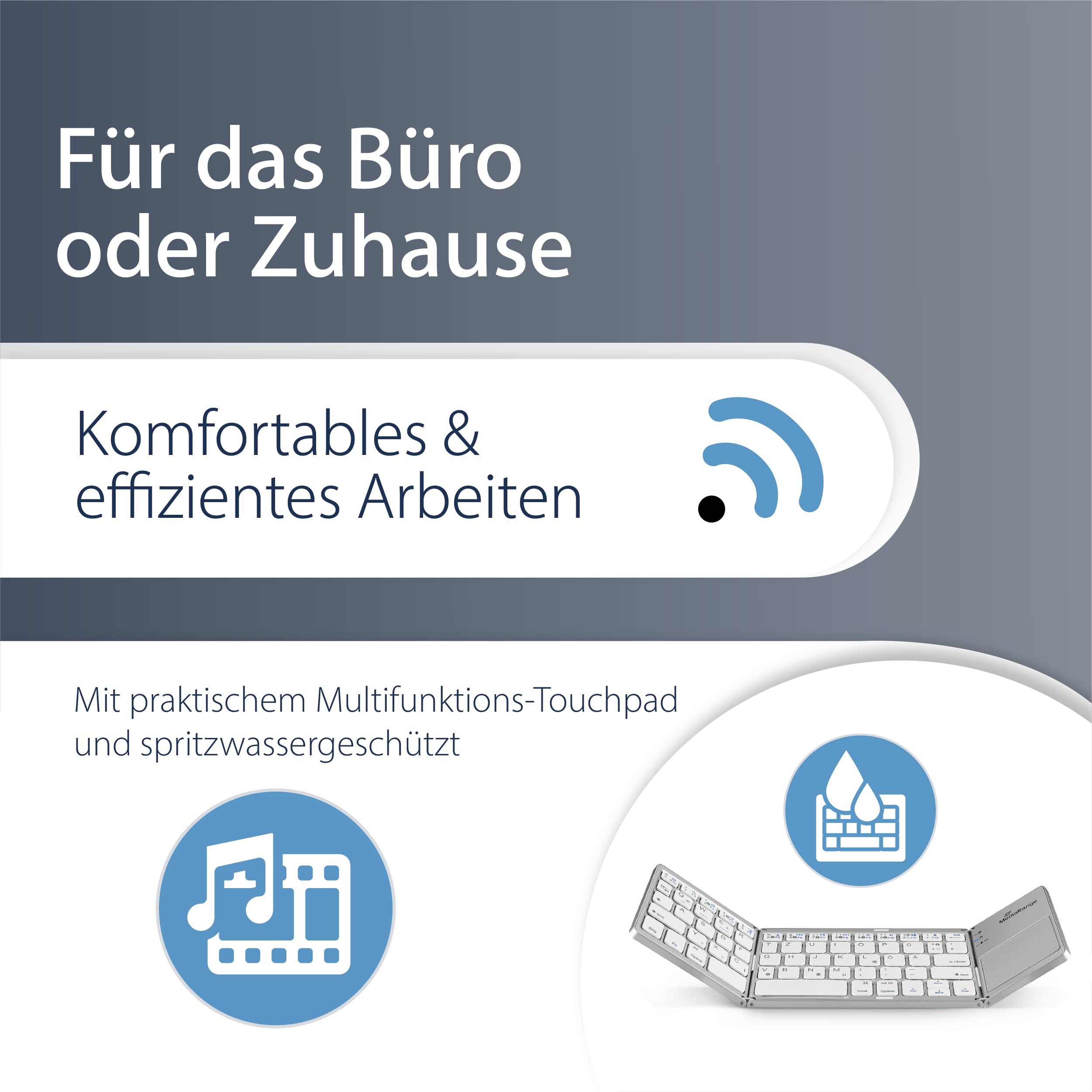 mediarange-funk-tastatur-qwertz-de-at-63-tasten-mit-touchpad-silber image 3