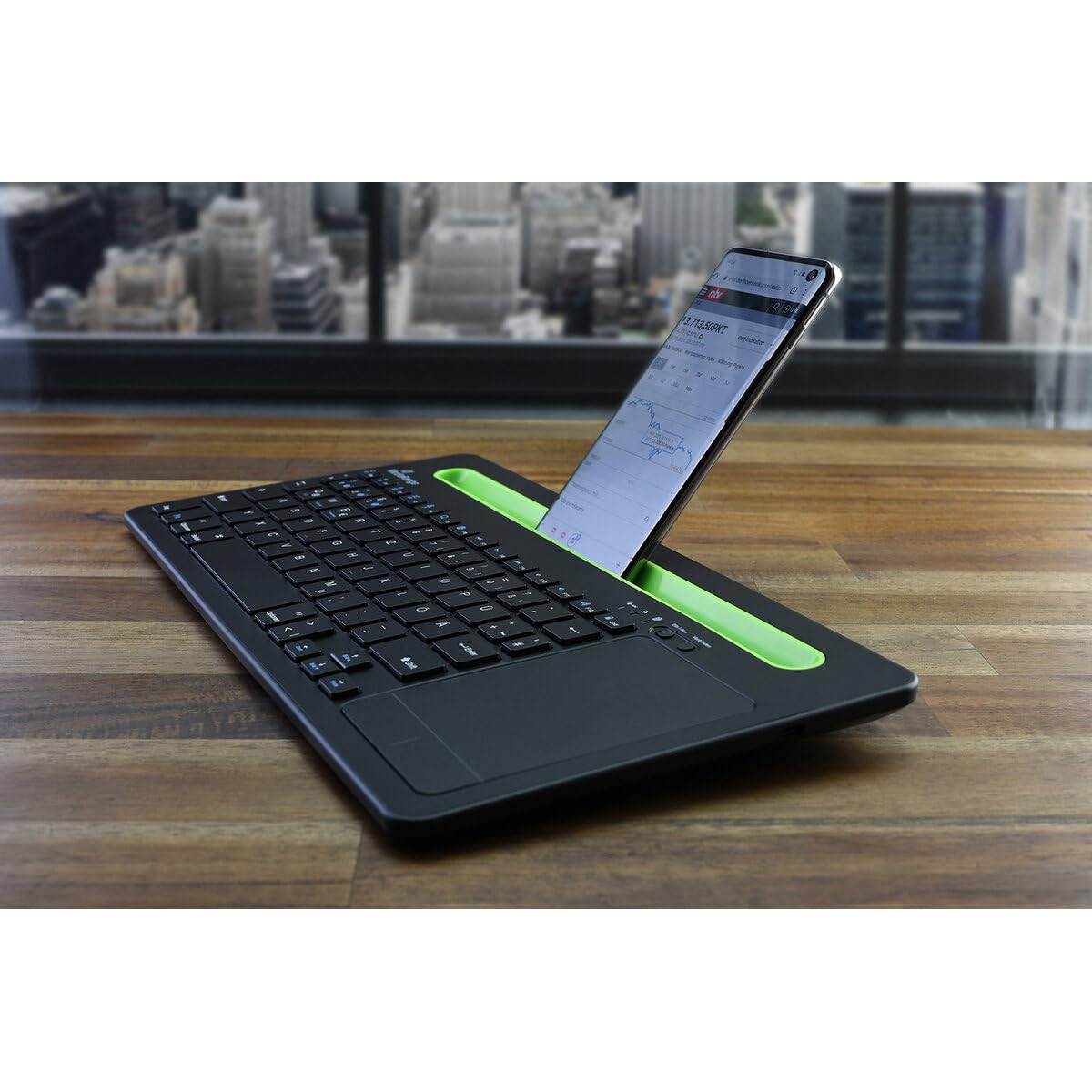 mediarange-funk-tastatur-qwertz-de-at-78-tasten-kompakt-mit-touchpad-gr-n image 2