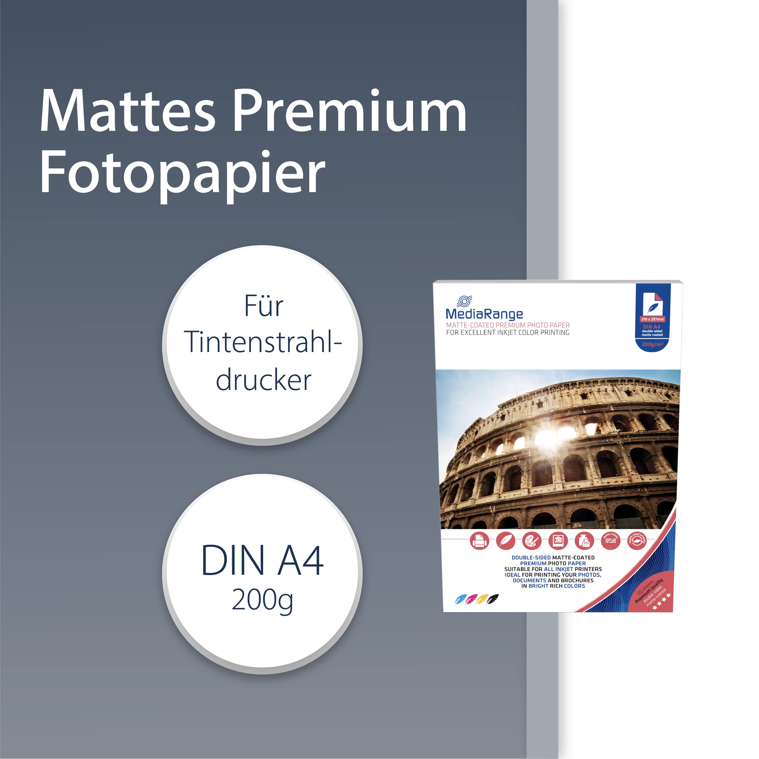 mediarange-matt-fotopapier-a4-200-g-m-50-blatt-beidseitig-f-r-inkjet-wei image 2