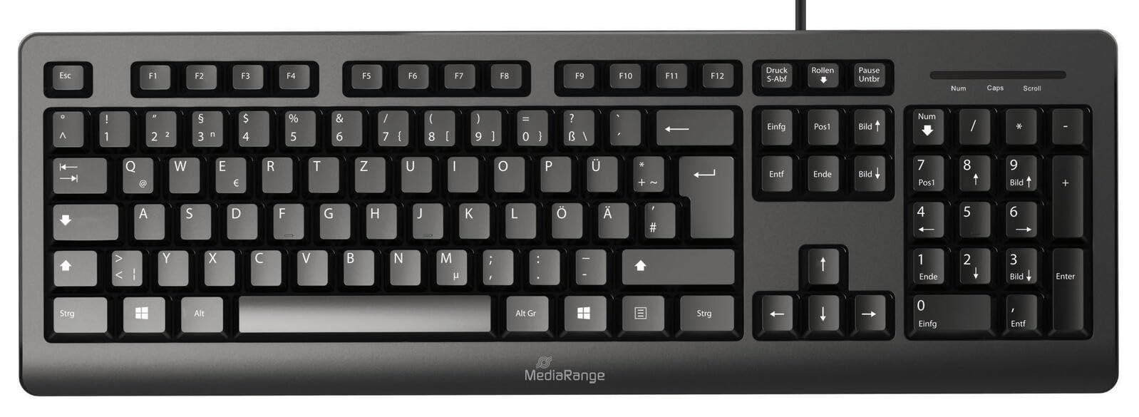 mediarange-usb-tastatur-qwertz-de-at-schwarz-kabelgebundene-tastatur-mit-105-ult image 1