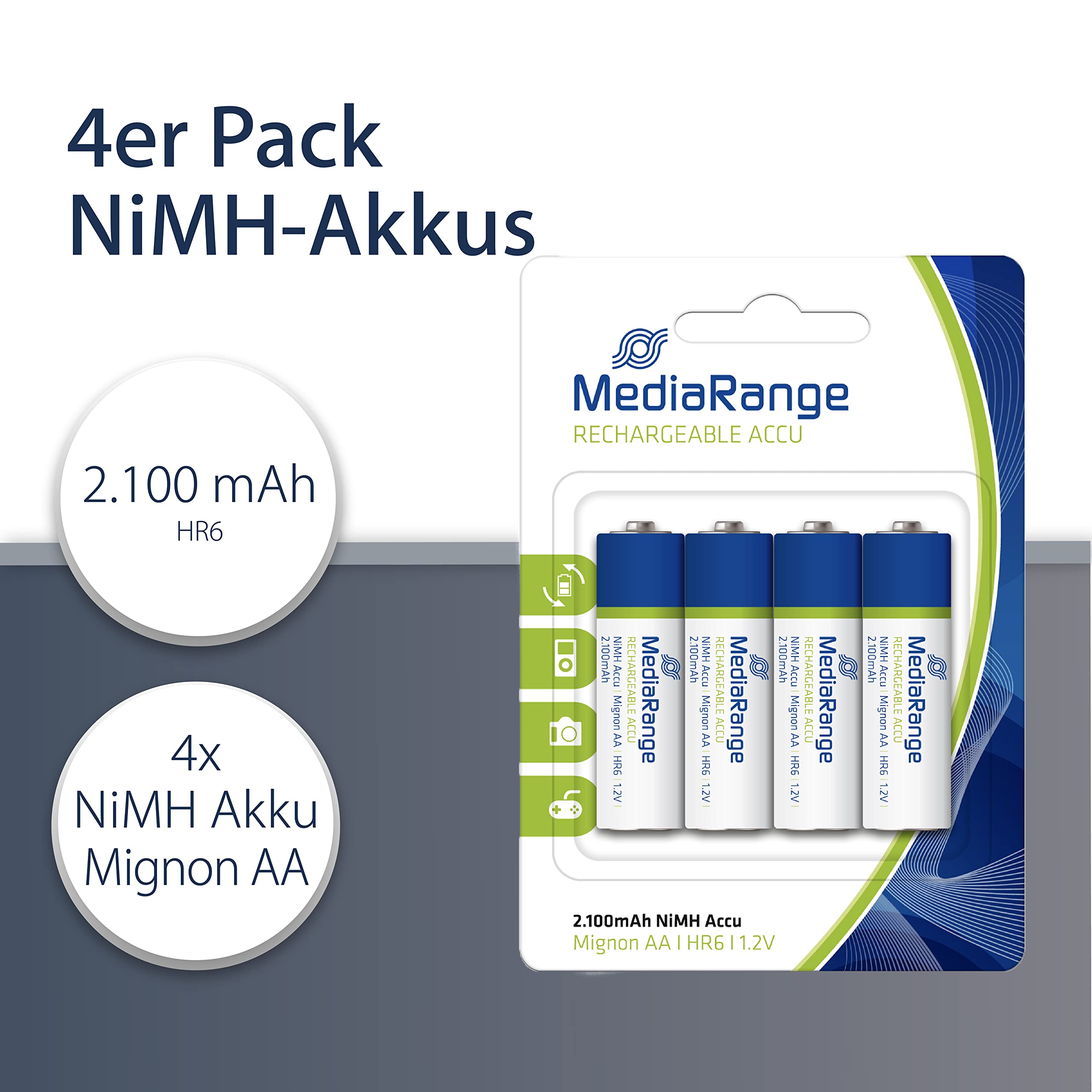 mediarange-nimh-akku-mignon-aa-hr6-1-2v-4er-pack image 2