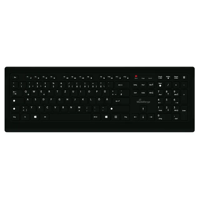 mediarange-kabelgebundene-usb-tastatur-qwertz-de-at-vollformat-schwarz-professio image 1