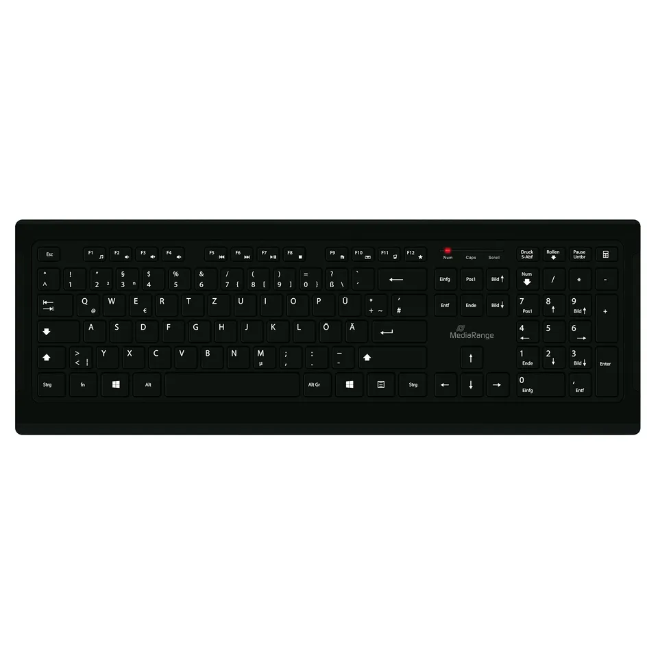 mediarange-kabelgebundene-usb-tastatur-qwertz-de-at-vollformat-schwarz-professio image 1