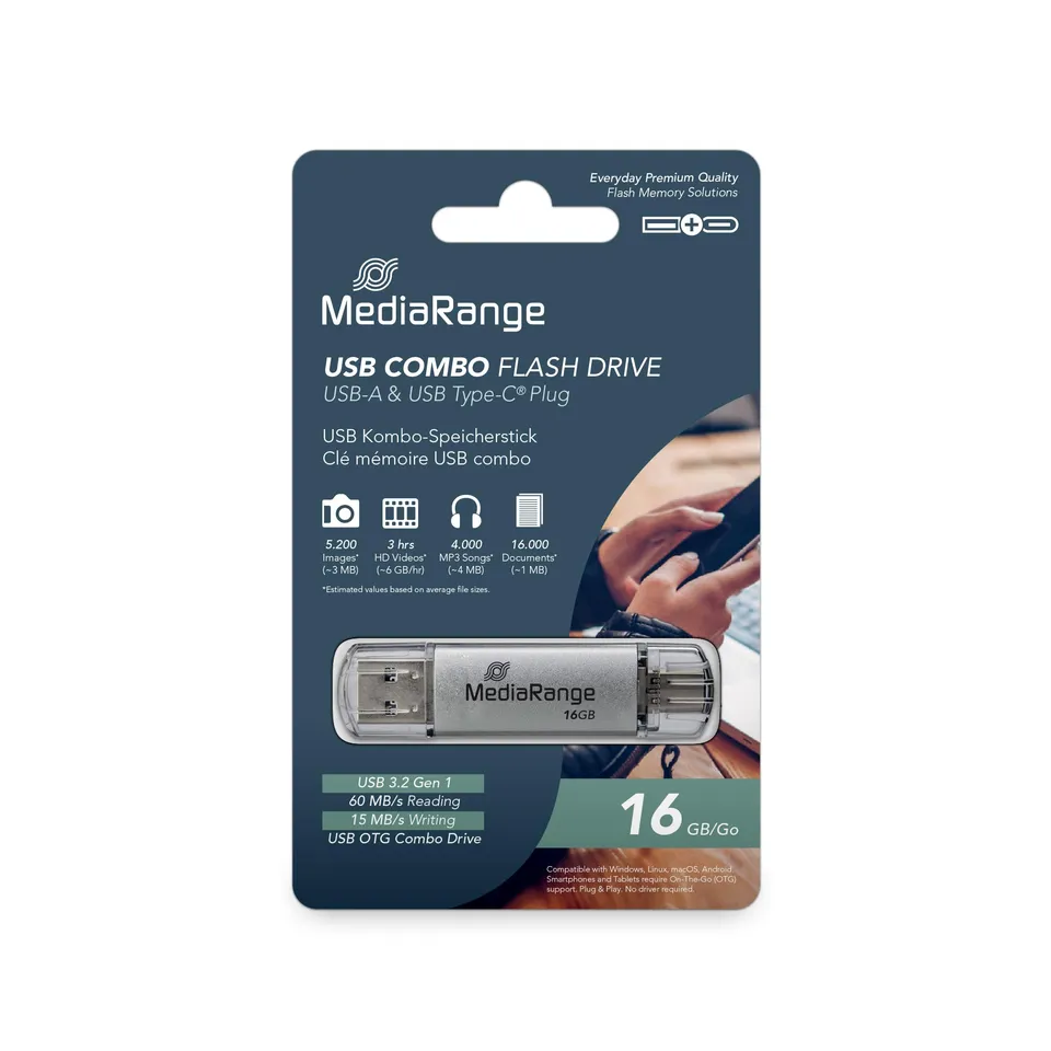 mediarange-usb-stick-usb-c-3-2-gen-1-16-gb-silber image 1