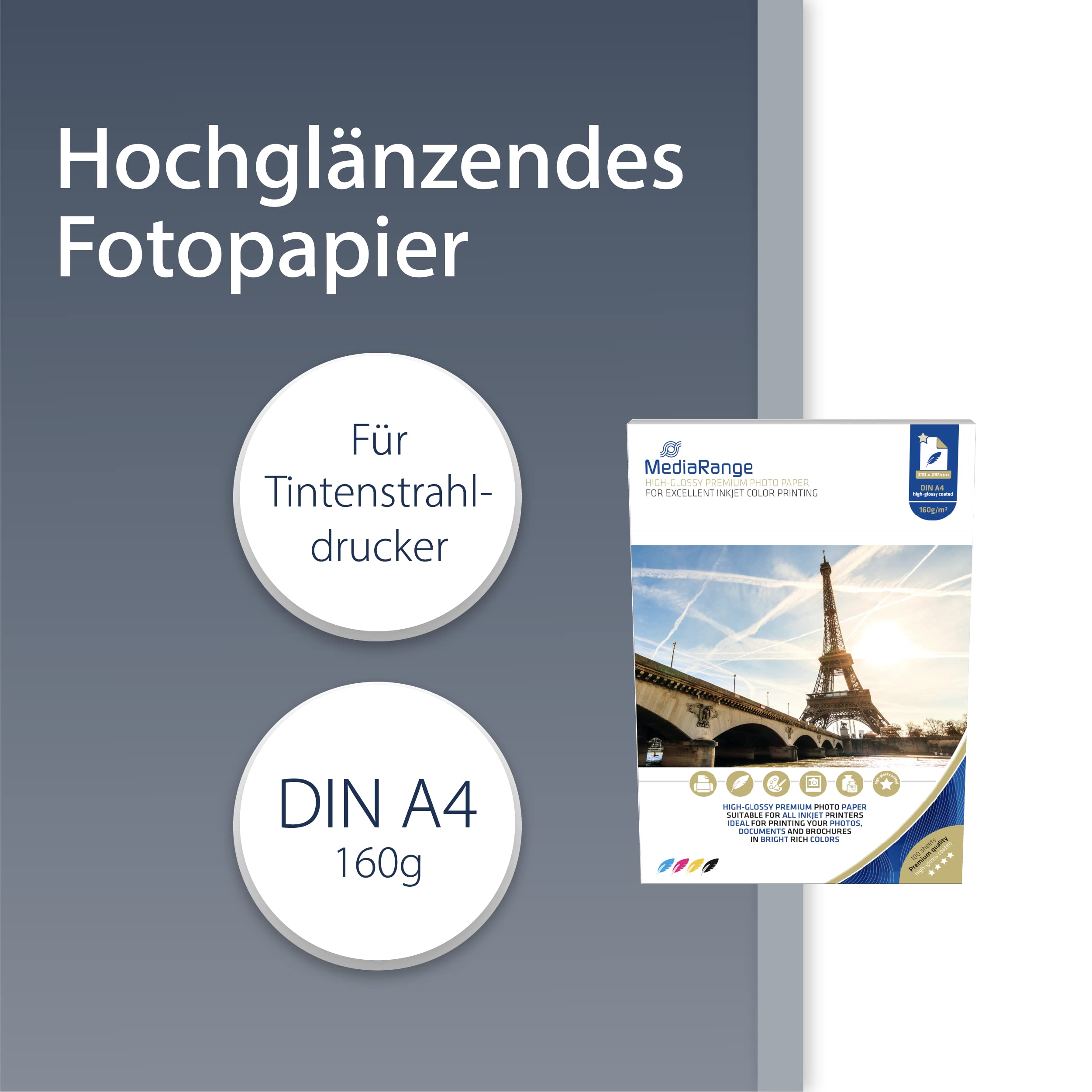 mediarange-hochglanz-fotopapier-160-g-m-din-a4-100-blatt-f-r-inkjet-drucker image 2